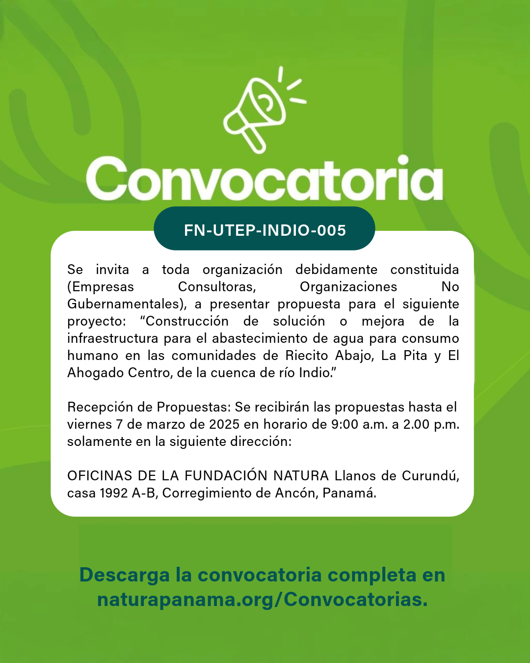 CONVOCATORIA FN-UTEP-INDIO-005