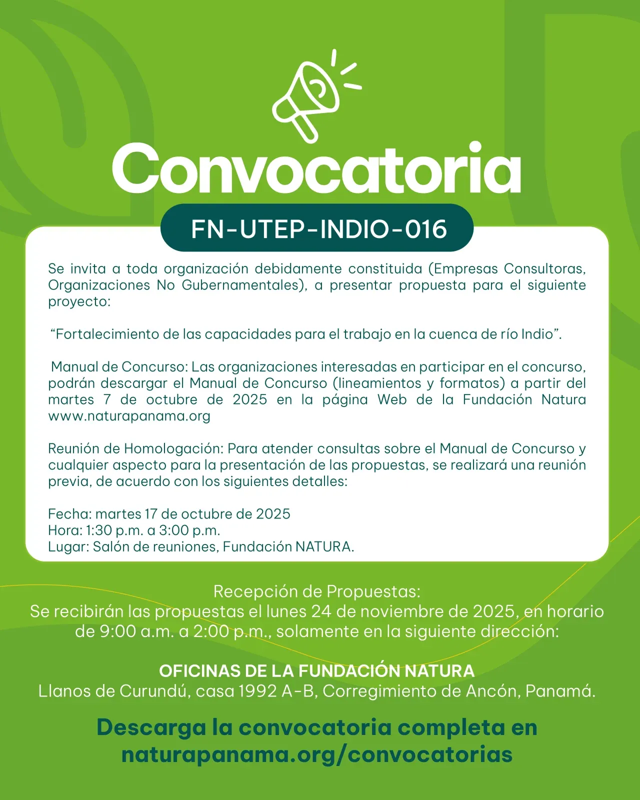 CONVOCATORIA FN-UTEP-INDIO-016