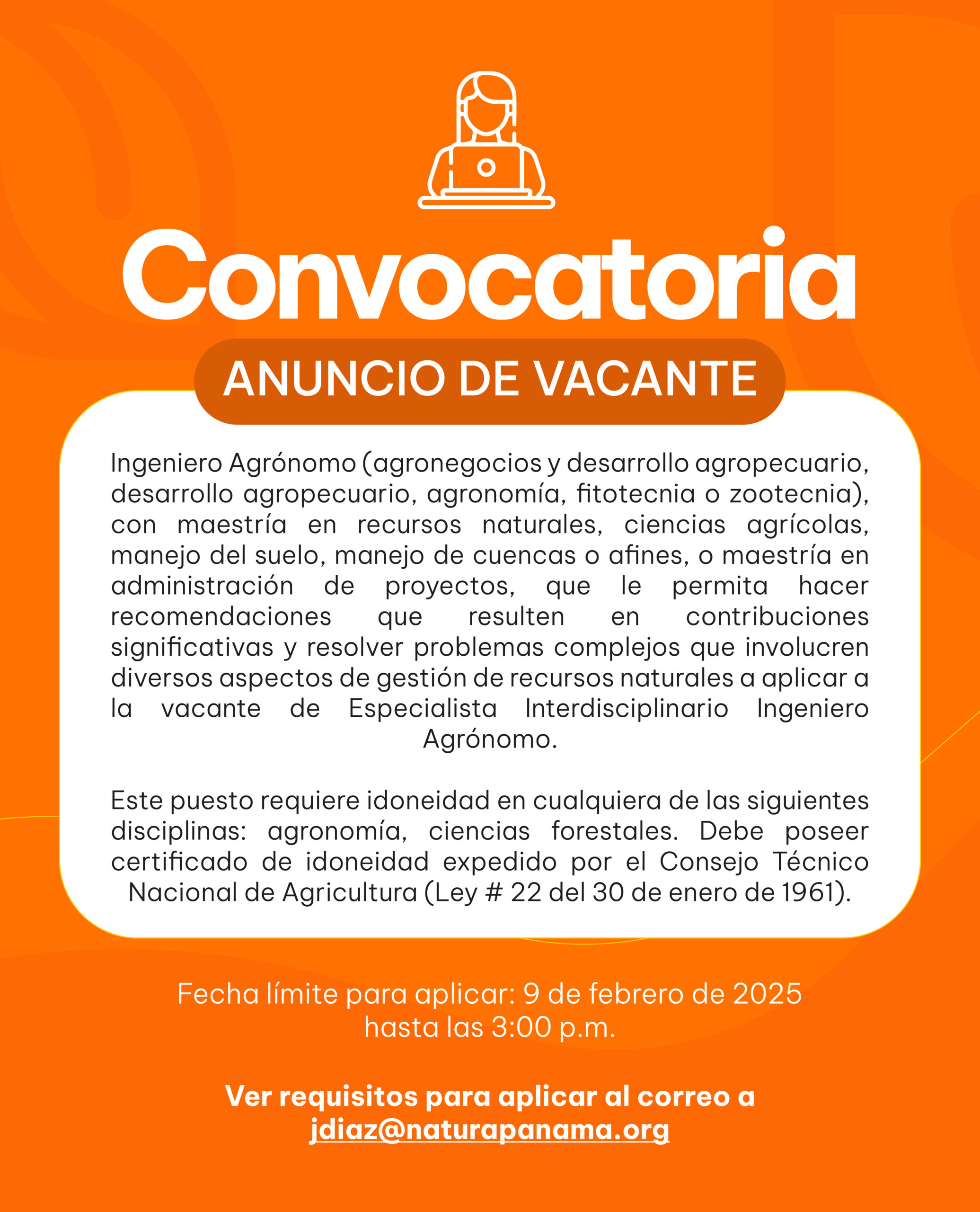 ESPECIALISTA INTERDISCIPLINARIO INGENIERO AGRÓNOMO – FN-06-2025