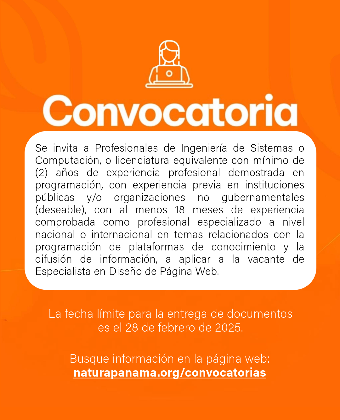 Contratación de Especialista en Diseño de Página Web del Proyecto PNUMA-NAP-MiAMBIENTE