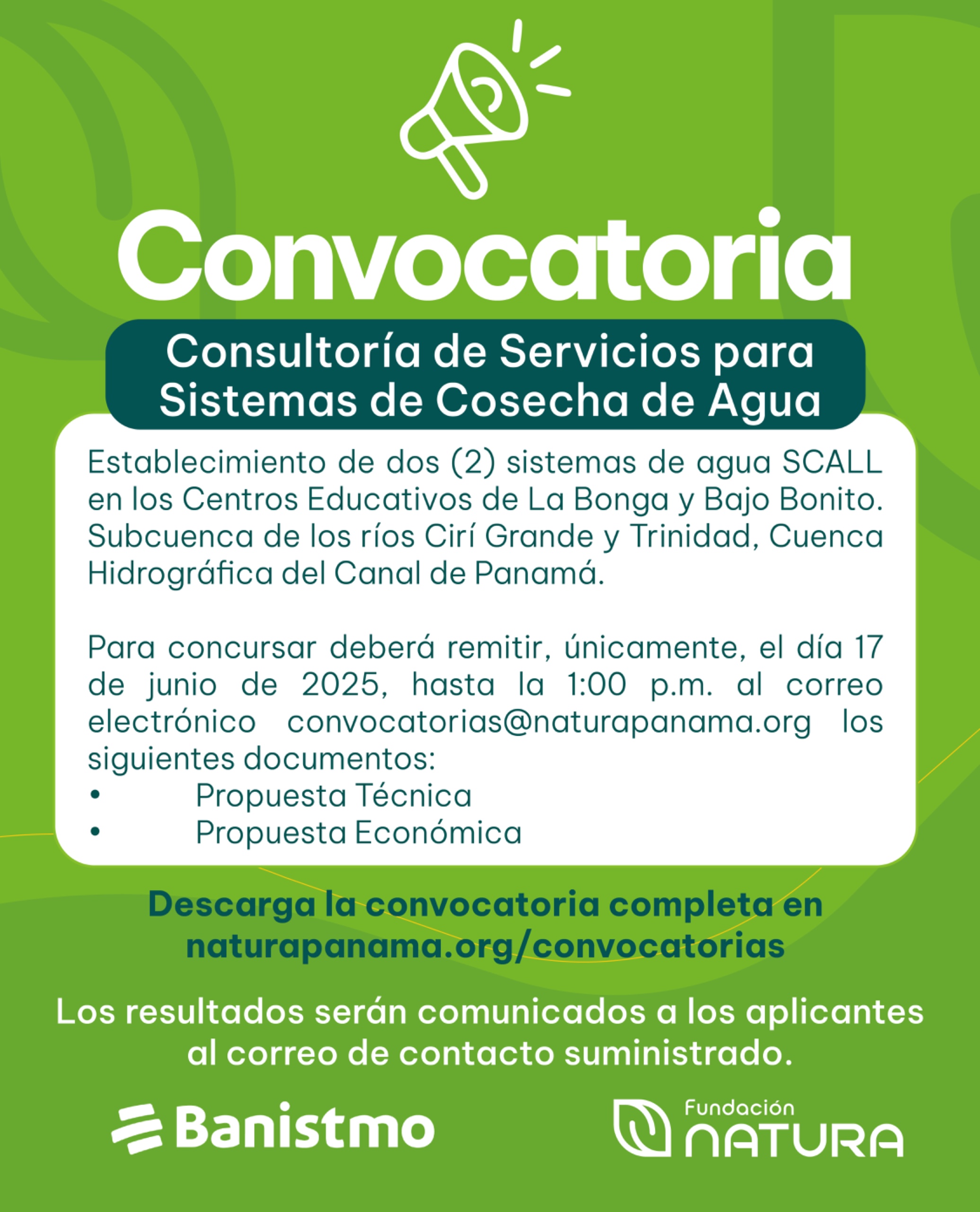 Consultor&iacute;a de Servicios para Sistemas de Cosecha de Agua