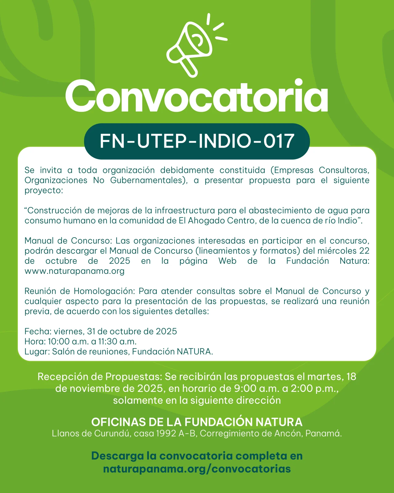 CONVOCATORIA FN-UTEP-INDIO-017