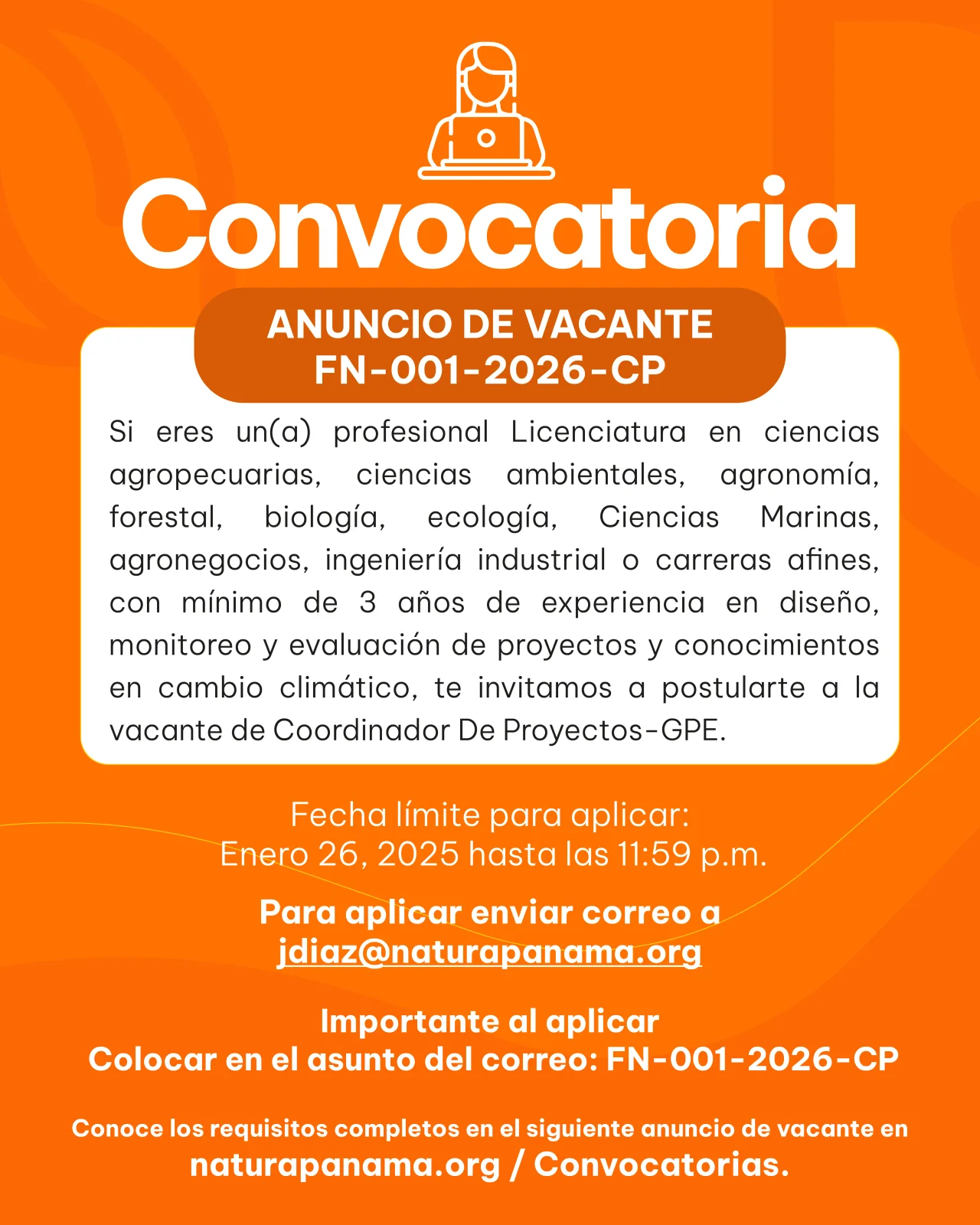 ANUNCIO DE VACANTE – FN-001-2026-CP
