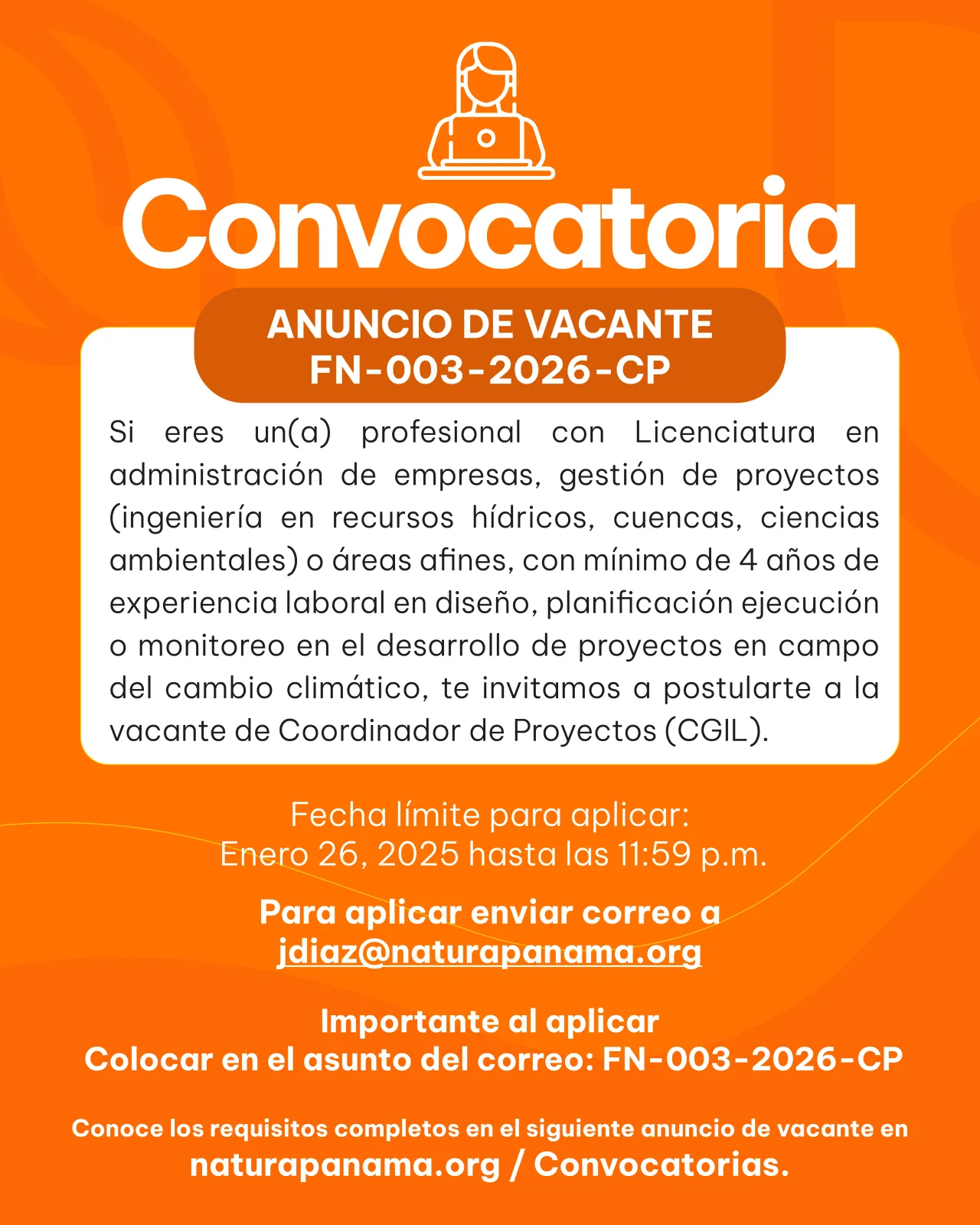 ANUNCIO DE VACANTE – FN-003-2026-CP