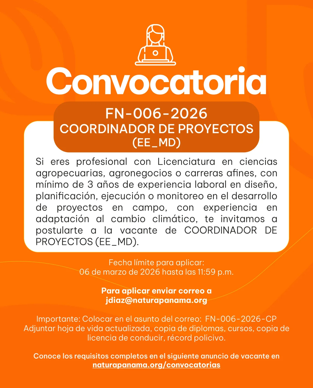 FN-006-2026 – COORDINADOR DE PROYECTOS (EE_MD)