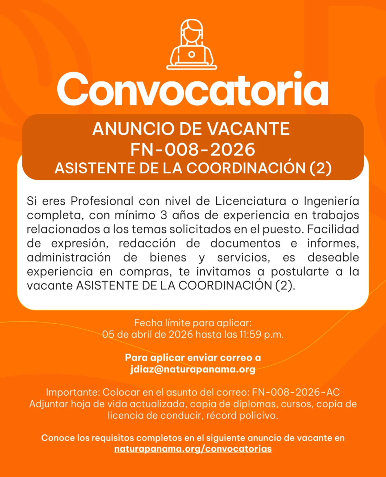 FN-008-2026 – ASISTENTE DE LA COORDINACIÓN (2)