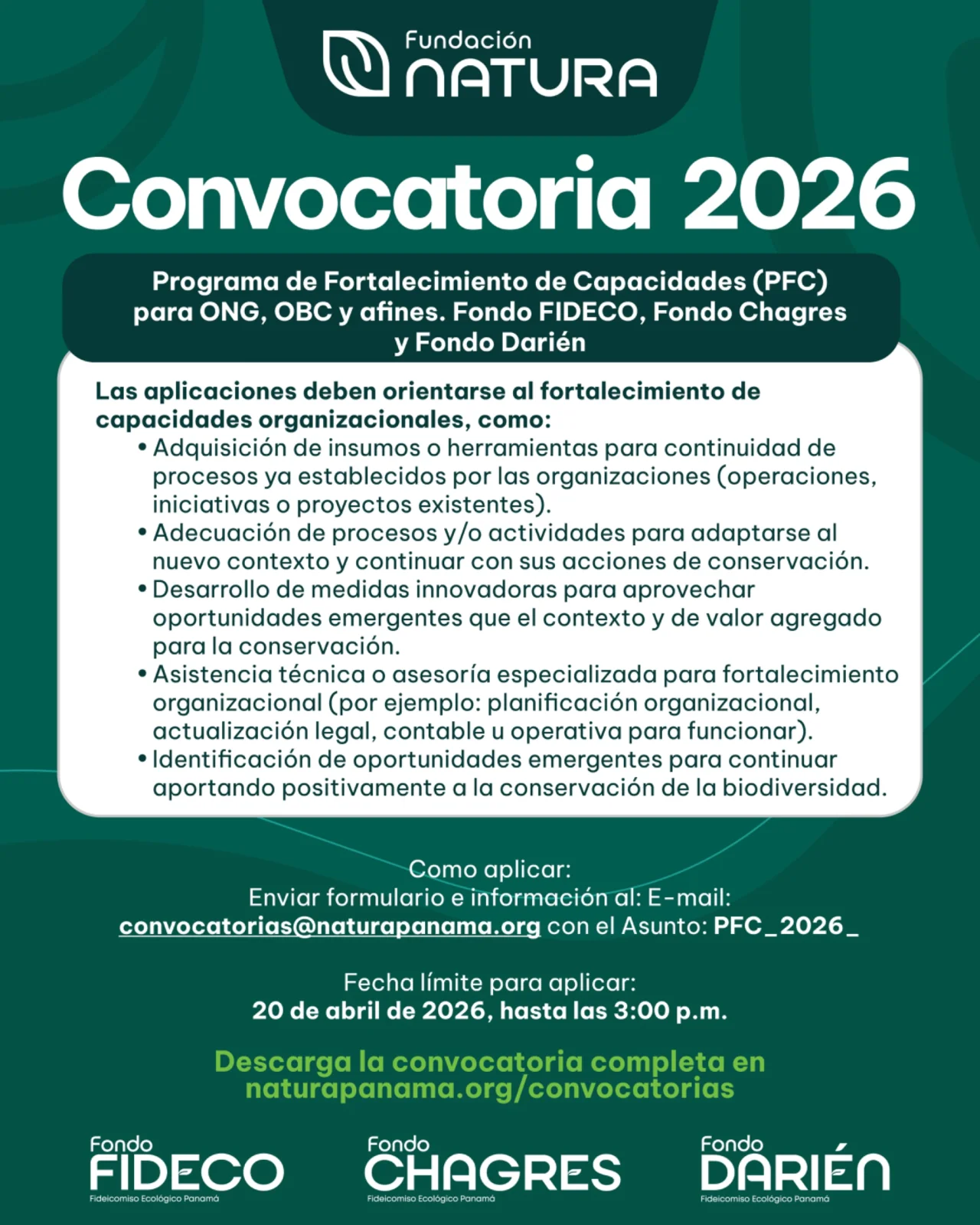 CONVOCATORIA 2026 – Programa de Fortalecimiento de Capacidades (PFC)