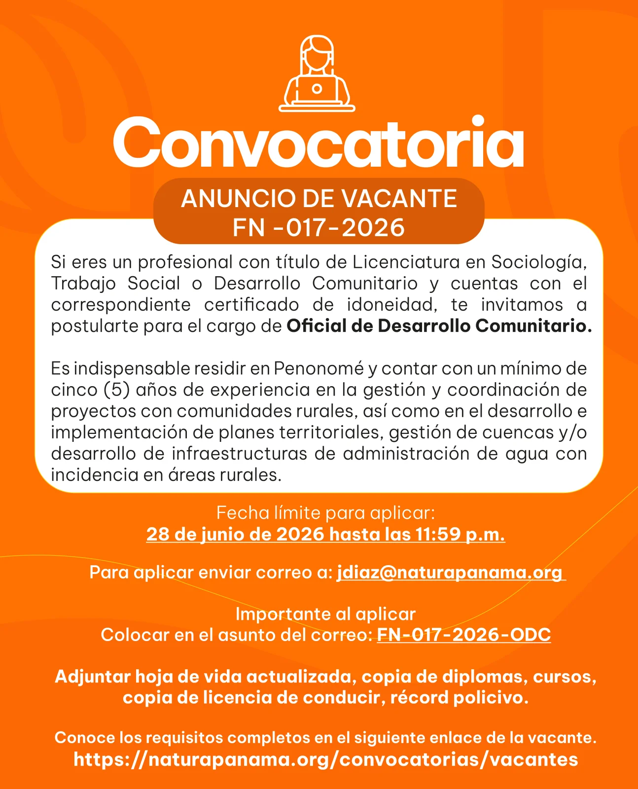 FN-017-2026 OFICIAL DE DESARROLLO COMUNITARIO