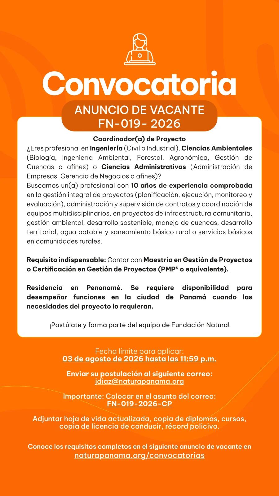 FN-019-2026  COORDINADOR (A) DE PROYECTO