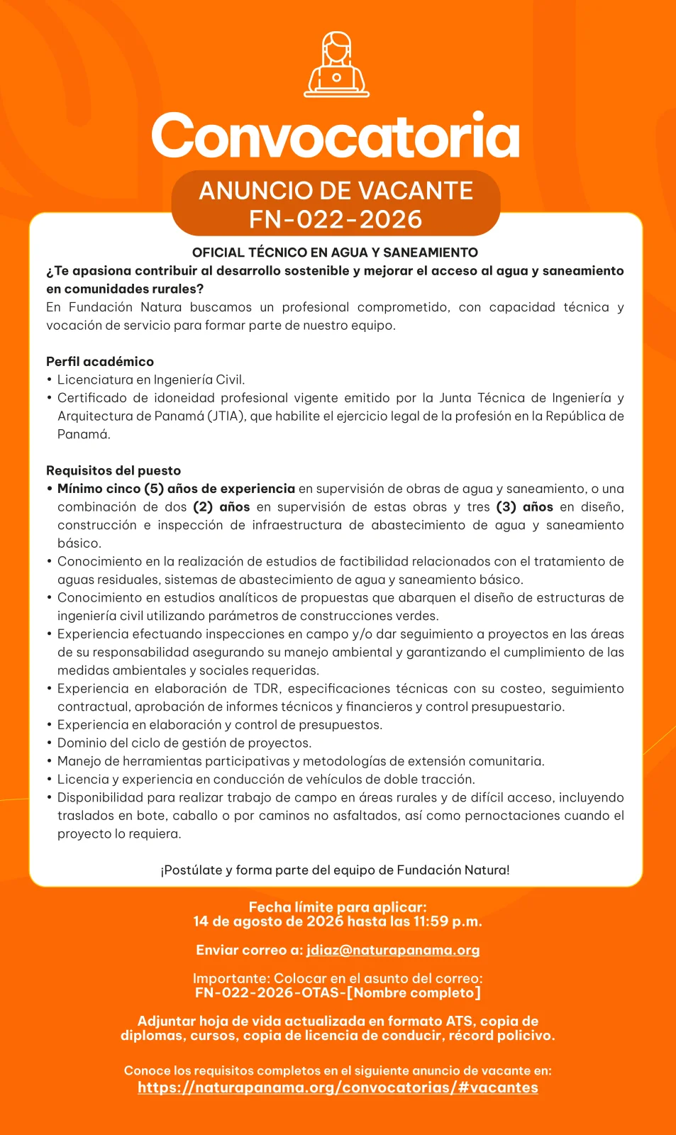 FN-022-2026 - OFICIAL TÉCNICO EN AGUA Y SANEAMIENTO