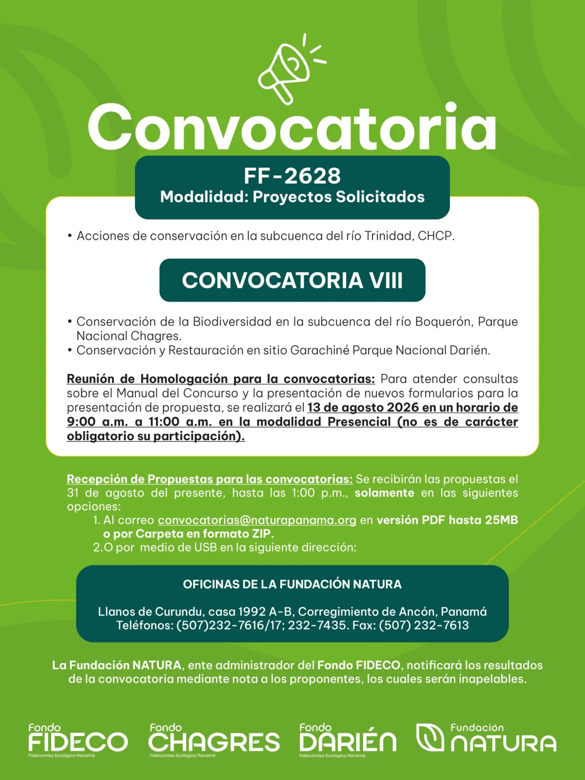 CONVOCATORIA FF – 2628 Modalidad: Proyectos Solicitados