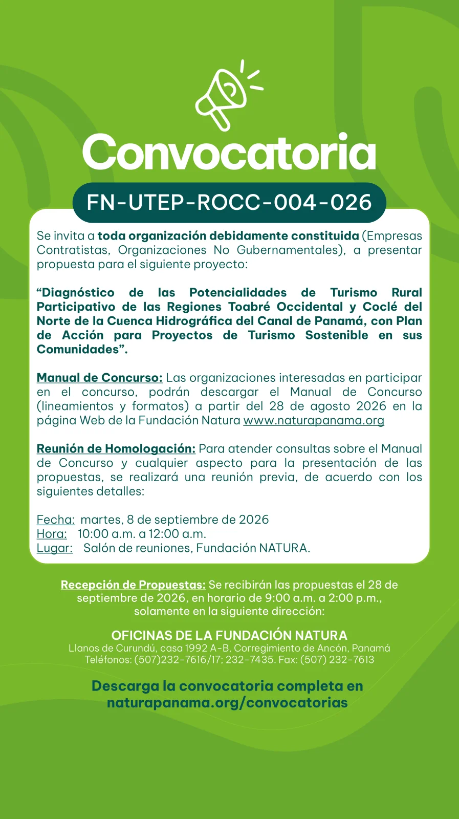 CONVOCATORIA FN-UTEP-ROCC-004-026