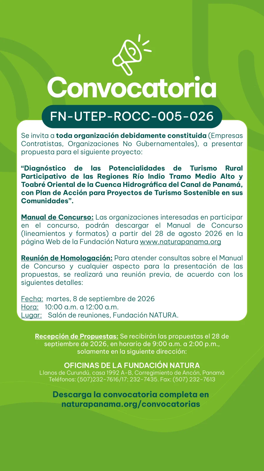 CONVOCATORIA FN-UTEP-ROCC-005-026