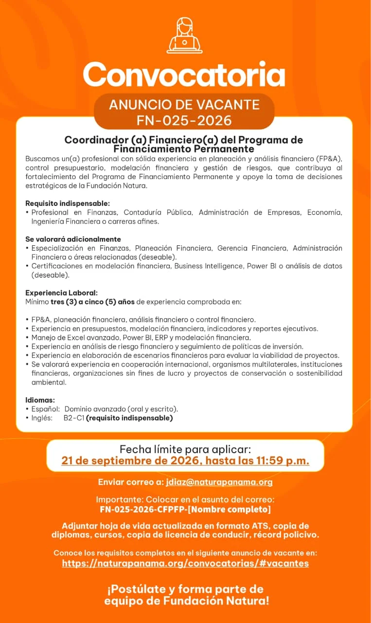 FN-025-2026 Coordinador (a) Financiero(a) del Programa de Financiamiento Permanente