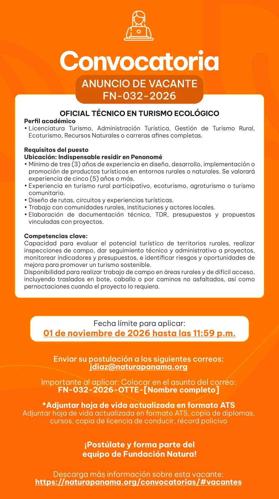 FN-032-2026  Oficial Técnico en Turismo Ecológico