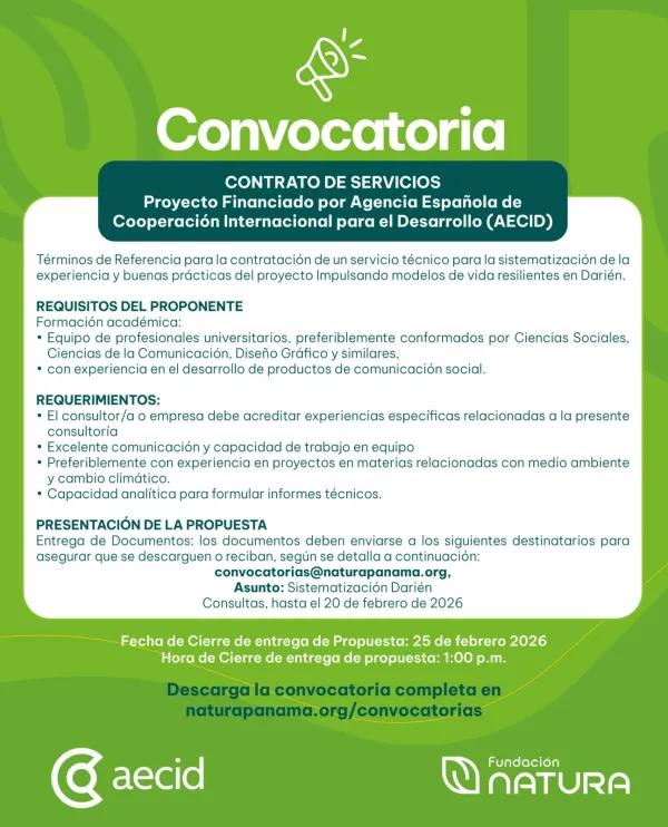 foto de CONVOCATORIA Sistematización Darién